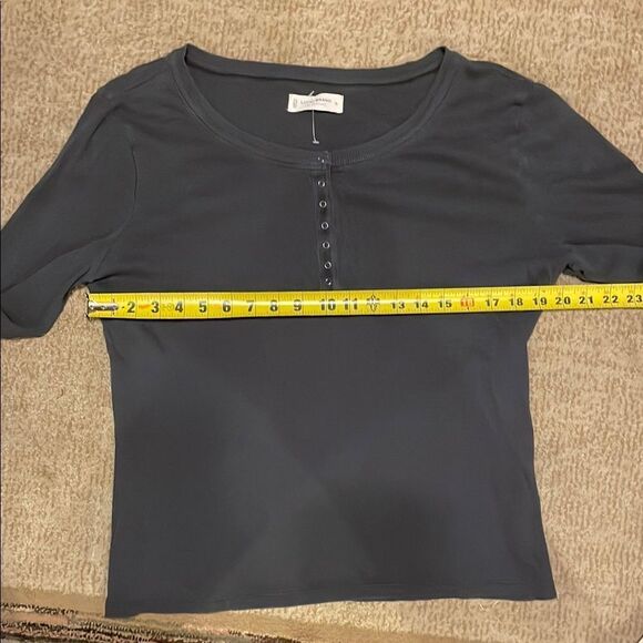 Lucky Brand Charcoal Relaxed Long Sleeve Top - Picture 7 of 8